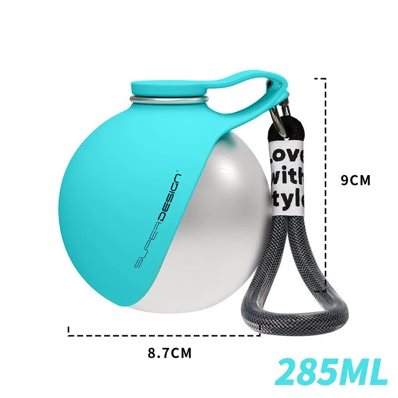 Stainless Steel Portable Dog Water Bottle with Bowl