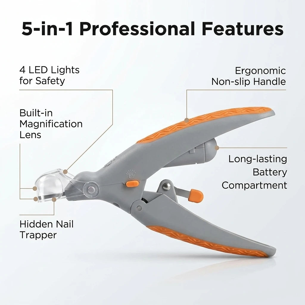 LED Pet Nail Clippers with Magnifier