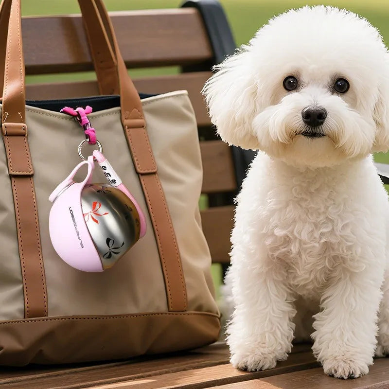 Stainless Steel Portable Dog Water Bottle with Bowl