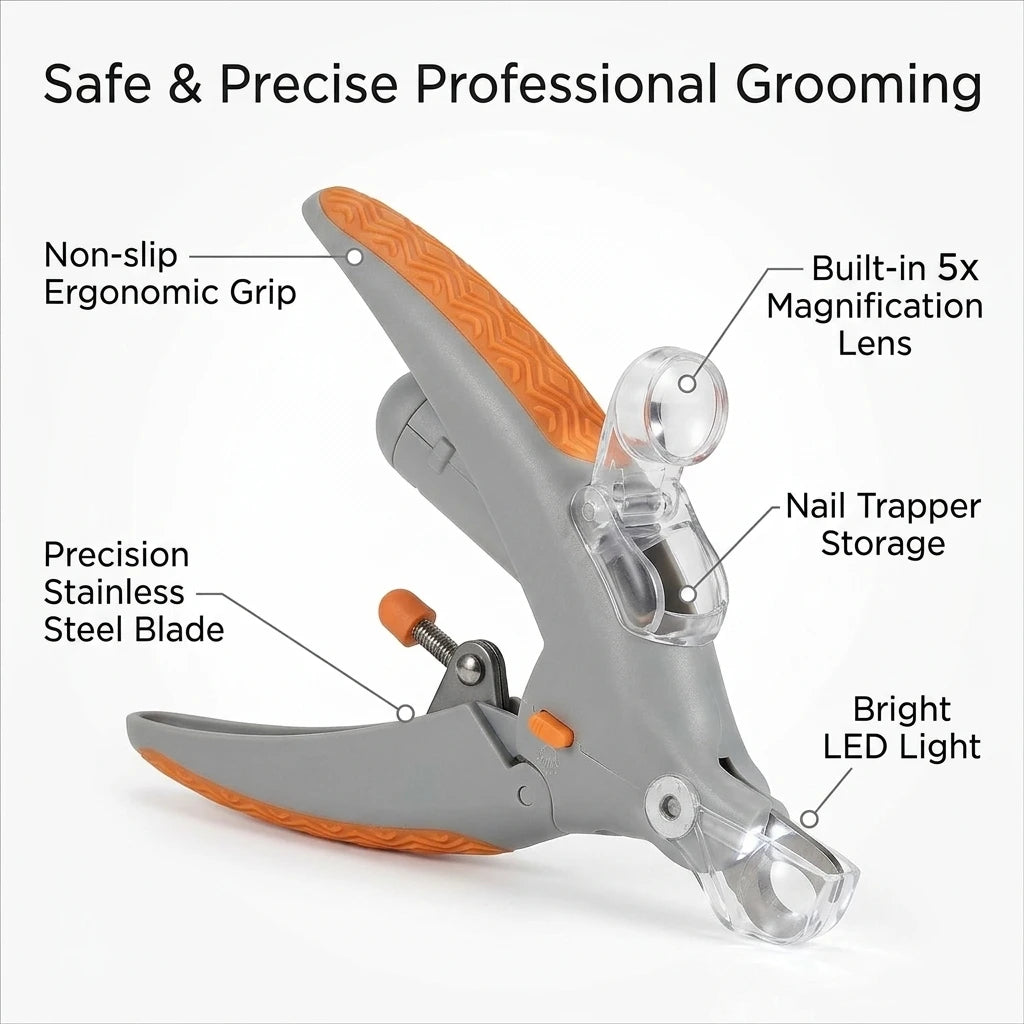 LED Pet Nail Clippers with Magnifier