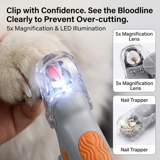 LED Pet Nail Clippers with Magnifier