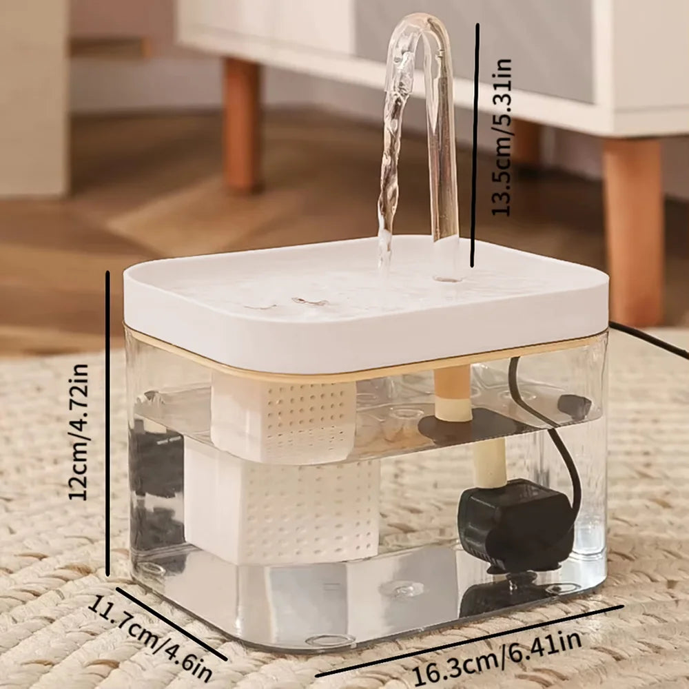 Transparent Circulating Pet Water Fountain